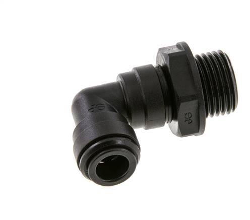 10mm x G1/2'' 90 graden L-verbinding POM Insteekfitting Buitendraad Draaibaar NBR