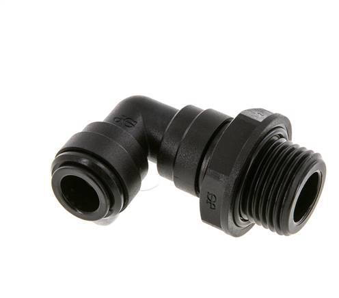 10mm x G1/2'' 90 graden L-verbinding POM Insteekfitting Buitendraad Draaibaar NBR