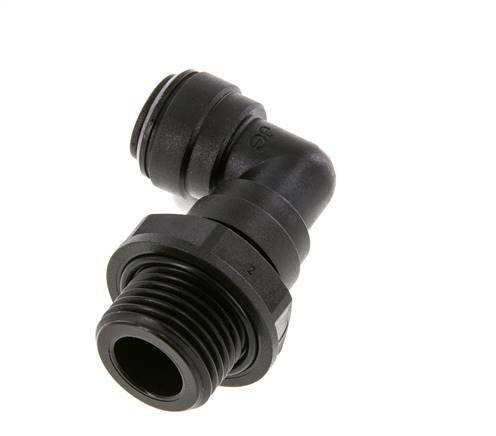 10mm x G1/2'' 90 graden L-verbinding POM Insteekfitting Buitendraad Draaibaar NBR