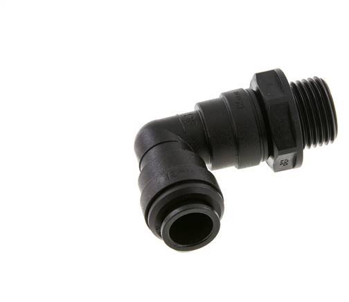 12mm x G1/2'' 90 graden L-verbinding POM Insteekfitting Buitendraad Draaibaar NBR