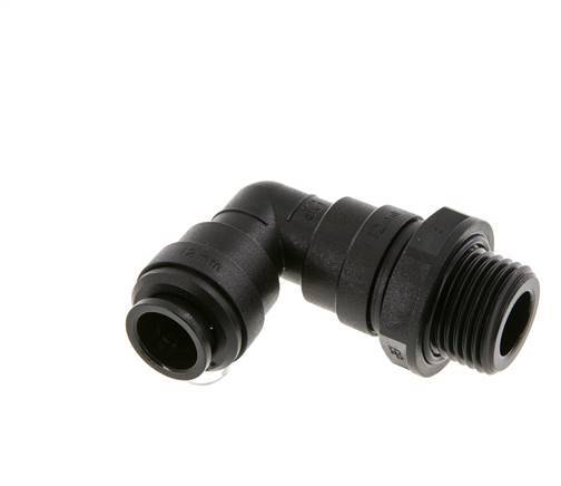 12mm x G1/2'' 90 graden L-verbinding POM Insteekfitting Buitendraad Draaibaar NBR