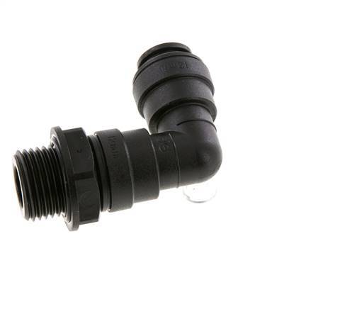 12mm x G1/2'' 90 graden L-verbinding POM Insteekfitting Buitendraad Draaibaar NBR