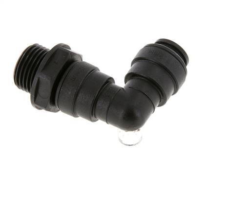 12mm x G1/2'' 90 graden L-verbinding POM Insteekfitting Buitendraad Draaibaar NBR