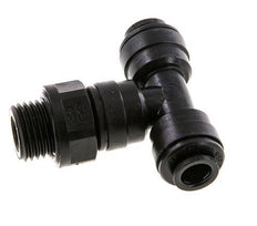 6mm x G1/4'' inline T-stuk POM Insteekfitting Buitendraad FDA Draaibaar NBR