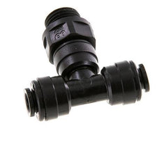 6mm x G1/4'' inline T-stuk POM Insteekfitting Buitendraad FDA Draaibaar NBR