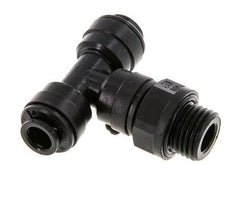 6mm x G1/4'' inline T-stuk POM Insteekfitting Buitendraad FDA Draaibaar NBR