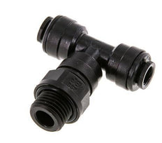 6mm x G1/4'' inline T-stuk POM Insteekfitting Buitendraad FDA Draaibaar NBR