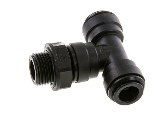 10mm x G3/8'' inline T-stuk POM Insteekfitting Buitendraad FDA Draaibaar NBR