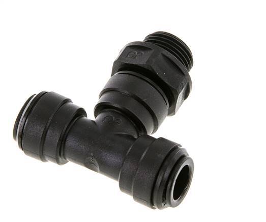 10mm x G3/8'' inline T-stuk POM Insteekfitting Buitendraad FDA Draaibaar NBR