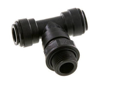 10mm x G3/8'' inline T-stuk POM Insteekfitting Buitendraad FDA Draaibaar NBR