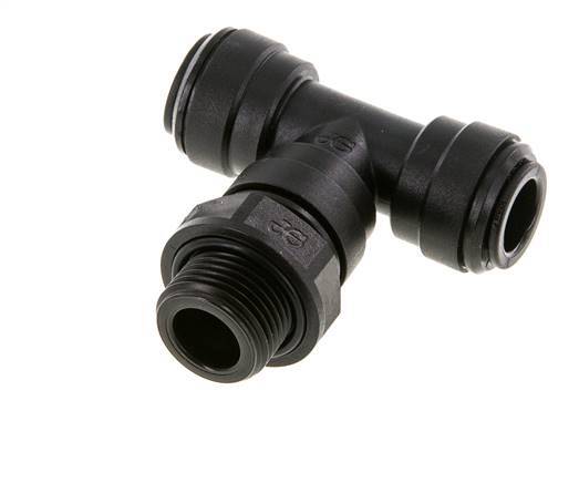 10mm x G3/8'' inline T-stuk POM Insteekfitting Buitendraad FDA Draaibaar NBR