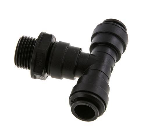12mm x G1/2'' inline T-stuk POM Insteekfitting Buitendraad FDA Draaibaar NBR