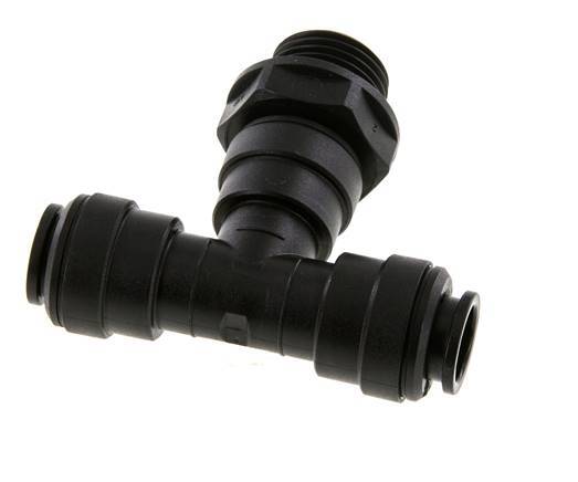 12mm x G1/2'' inline T-stuk POM Insteekfitting Buitendraad FDA Draaibaar NBR