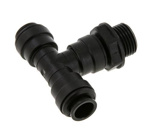 12mm x G1/2'' inline T-stuk POM Insteekfitting Buitendraad FDA Draaibaar NBR