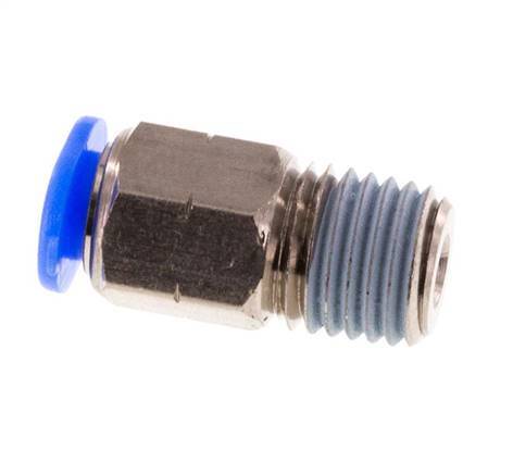 1/8'' x 1/16'' NPT Push-in Fitting with Male Threads Brass/PBT NBR [5 Pieces]