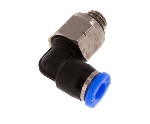 1/8'' x UNF 10-32 90 graden L-verbinding Messing/PBT Insteekfitting Draaibaar NBR [2 Stuks]