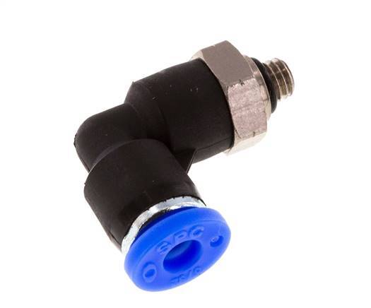 5/32'' x UNF 10-32 90 graden L-verbinding Messing/PBT Insteekfitting Draaibaar NBR [2 Stuks]