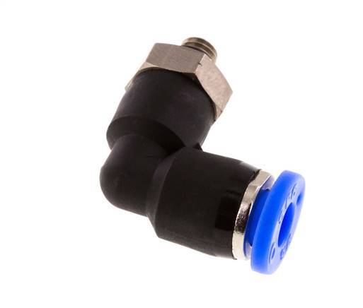 3/16'' x UNF 10-32 90 graden L-verbinding Messing/PBT Insteekfitting Draaibaar NBR [2 Stuks]