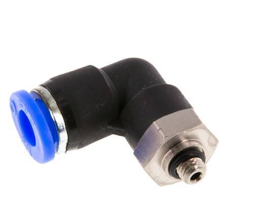 1/4'' x UNF 10-32 90 graden L-verbinding Messing/PBT Insteekfitting Draaibaar NBR [2 Stuks]