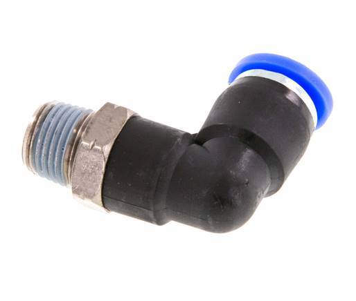 1/4'' x 1/8'' NPT 90 graden L-verbinding Messing/PBT Insteekfitting Buitendraad Draaibaar NBR [2 Stuks]