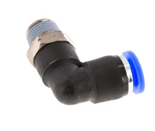 1/4'' x 1/8'' NPT 90 graden L-verbinding Messing/PBT Insteekfitting Buitendraad Draaibaar NBR [2 Stuks]