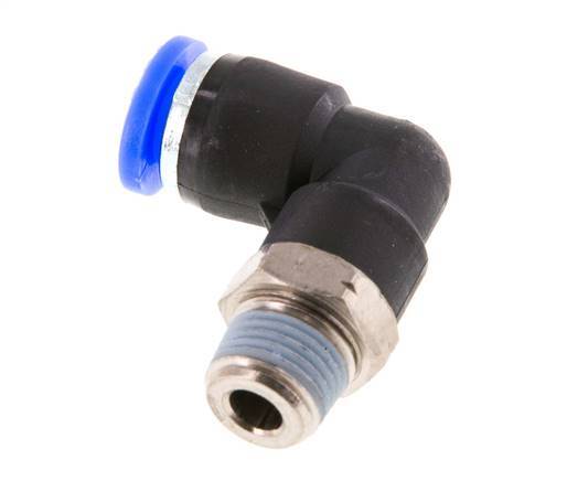 1/4'' x 1/8'' NPT 90 graden L-verbinding Messing/PBT Insteekfitting Buitendraad Draaibaar NBR [2 Stuks]