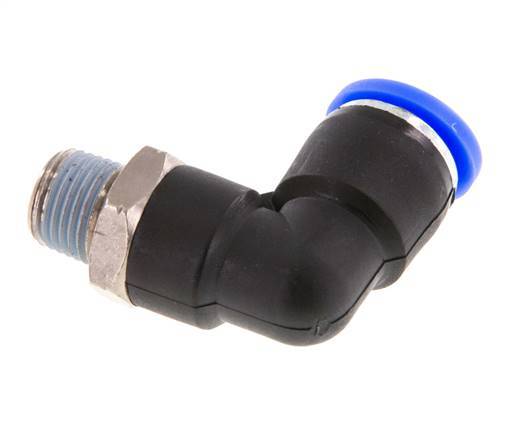 5/16'' x 1/8'' NPT 90 graden L-verbinding Messing/PBT Insteekfitting Buitendraad Draaibaar NBR [2 Stuks]