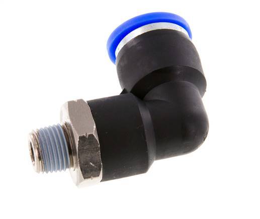 3/8'' x 1/8'' NPT 90 graden L-verbinding Messing/PBT Insteekfitting Buitendraad Draaibaar NBR [2 Stuks]