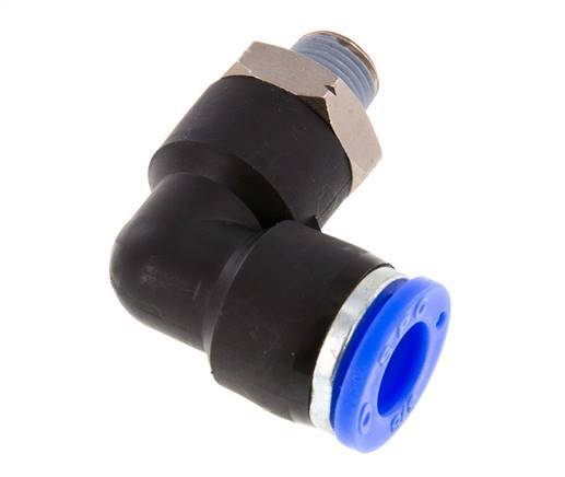 3/8'' x 1/8'' NPT 90 graden L-verbinding Messing/PBT Insteekfitting Buitendraad Draaibaar NBR [2 Stuks]