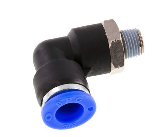 3/8'' x 1/8'' NPT 90 graden L-verbinding Messing/PBT Insteekfitting Buitendraad Draaibaar NBR [2 Stuks]