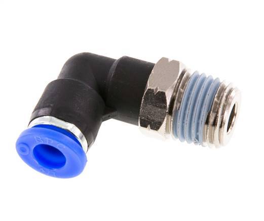 1/4'' x 1/4'' NPT 90 graden L-verbinding Messing/PBT Insteekfitting Buitendraad Draaibaar NBR [2 Stuks]