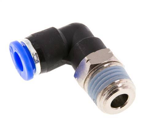 1/4'' x 1/4'' NPT 90 graden L-verbinding Messing/PBT Insteekfitting Buitendraad Draaibaar NBR [2 Stuks]