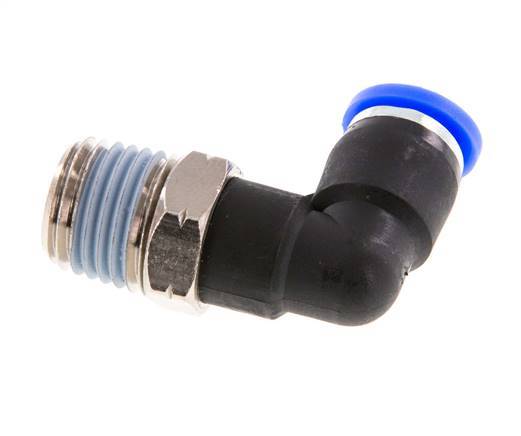 1/4'' x 1/4'' NPT 90 graden L-verbinding Messing/PBT Insteekfitting Buitendraad Draaibaar NBR [2 Stuks]