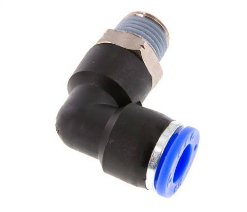 3/8'' x 1/4'' NPT 90 graden L-verbinding Messing/PBT Insteekfitting Buitendraad Draaibaar NBR [2 Stuks]