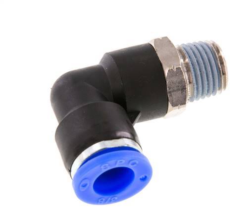 3/8'' x 1/4'' NPT 90 graden L-verbinding Messing/PBT Insteekfitting Buitendraad Draaibaar NBR [2 Stuks]
