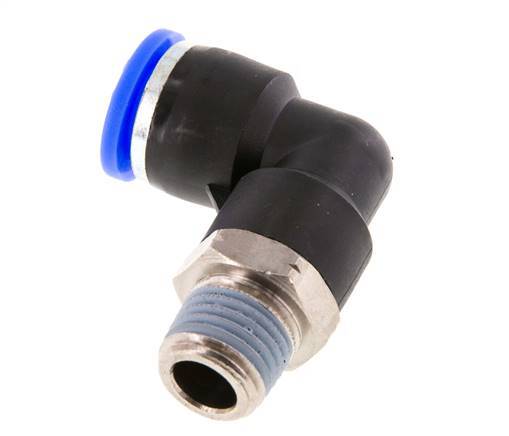 3/8'' x 1/4'' NPT 90 graden L-verbinding Messing/PBT Insteekfitting Buitendraad Draaibaar NBR [2 Stuks]