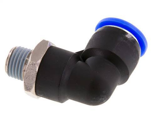 1/2'' x 1/4'' NPT 90 graden L-verbinding Messing/PBT Insteekfitting Buitendraad Draaibaar NBR [2 Stuks]
