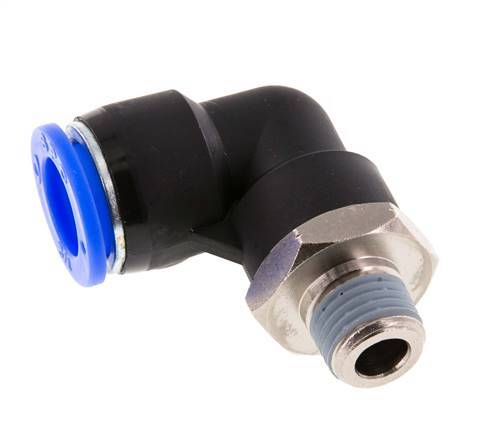 1/2'' x 1/4'' NPT 90 graden L-verbinding Messing/PBT Insteekfitting Buitendraad Draaibaar NBR [2 Stuks]