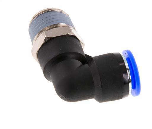 1/2'' x 1/2'' NPT 90 graden L-verbinding Messing/PBT Insteekfitting Buitendraad Draaibaar NBR [2 Stuks]