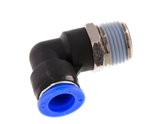 1/2'' x 1/2'' NPT 90 graden L-verbinding Messing/PBT Insteekfitting Buitendraad Draaibaar NBR [2 Stuks]