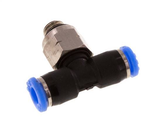1/8'' x UNF 10-32 inline T-stuk Messing/PBT Insteekfitting Draaibaar NBR [2 Stuks]
