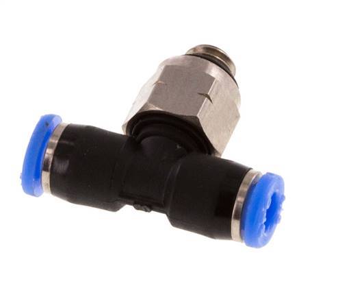 1/8'' x UNF 10-32 inline T-stuk Messing/PBT Insteekfitting Draaibaar NBR [2 Stuks]