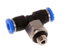 1/8'' x UNF 10-32 inline T-stuk Messing/PBT Insteekfitting Draaibaar NBR [2 Stuks]