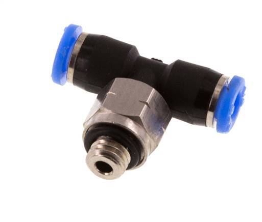 1/8'' x UNF 10-32 inline T-stuk Messing/PBT Insteekfitting Draaibaar NBR [2 Stuks]