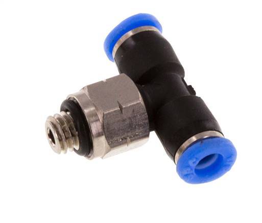 1/8'' x UNF 10-32 inline T-stuk Messing/PBT Insteekfitting Draaibaar NBR [2 Stuks]