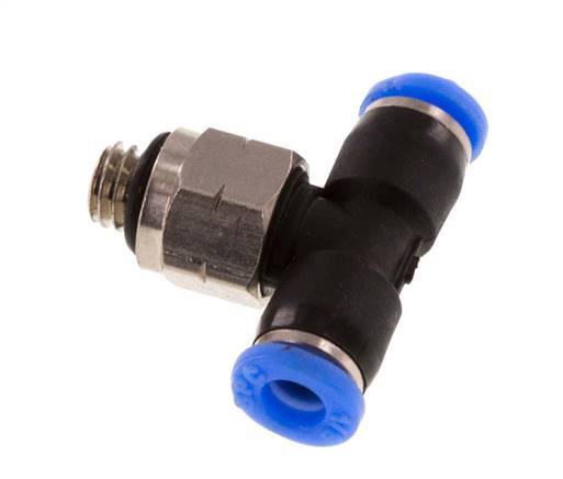 1/8'' x UNF 10-32 inline T-stuk Messing/PBT Insteekfitting Draaibaar NBR [2 Stuks]