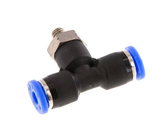 5/32'' x UNF 10-32 inline T-stuk Messing/PBT Insteekfitting Draaibaar NBR [2 Stuks]