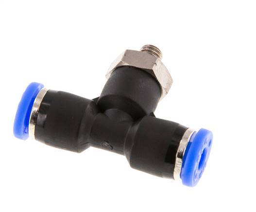5/32'' x UNF 10-32 inline T-stuk Messing/PBT Insteekfitting Draaibaar NBR [2 Stuks]