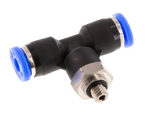 5/32'' x UNF 10-32 inline T-stuk Messing/PBT Insteekfitting Draaibaar NBR [2 Stuks]
