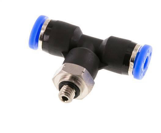 5/32'' x UNF 10-32 inline T-stuk Messing/PBT Insteekfitting Draaibaar NBR [2 Stuks]